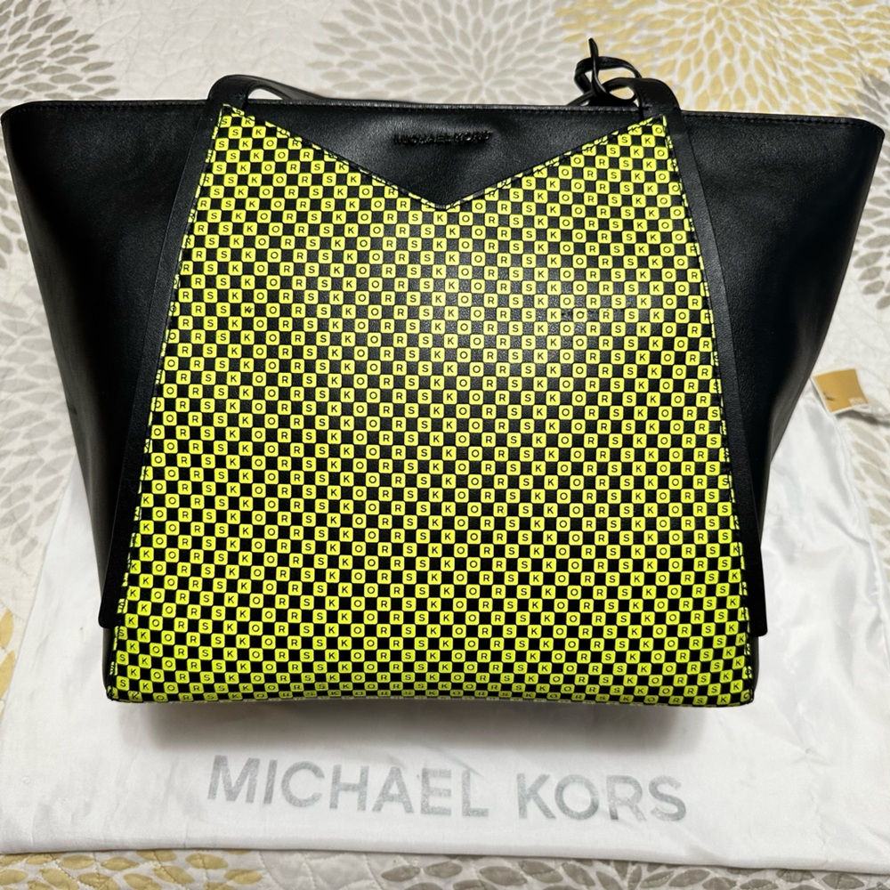 MK Whitney Large Tote Acid Green